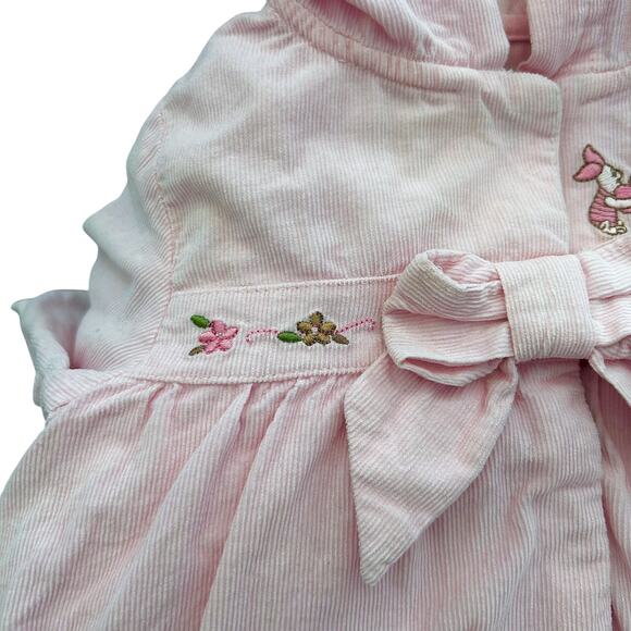 Baby Girl Embroidered Winnie the Pooh Button Up Hooded Jacket Pink Bow - Picture 3 of 7
